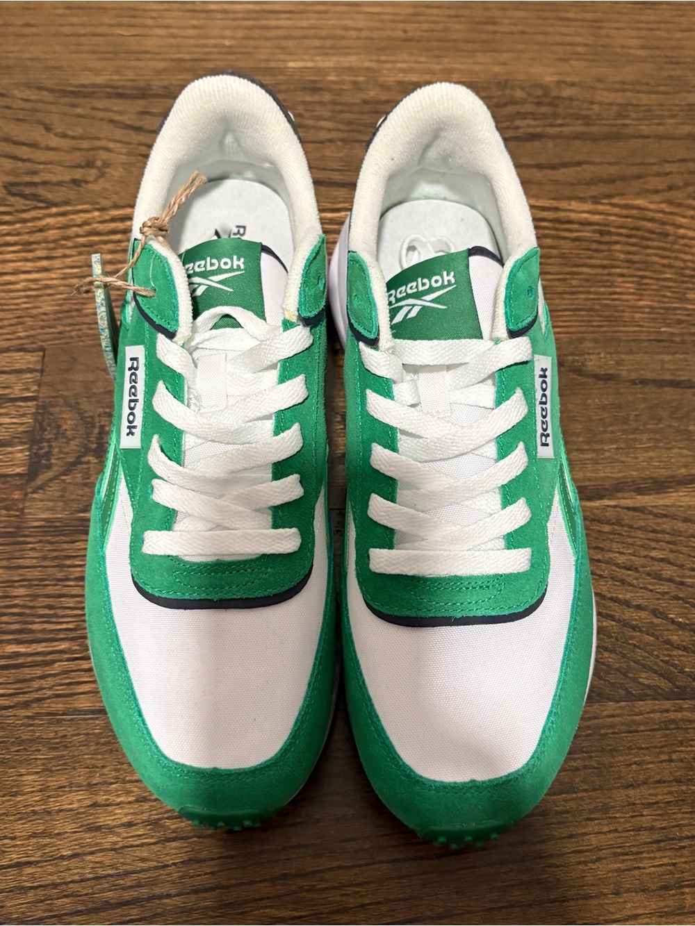 Reebok Women’s Green & White Low-Top Suede Sneakers - Picture 5 of 9